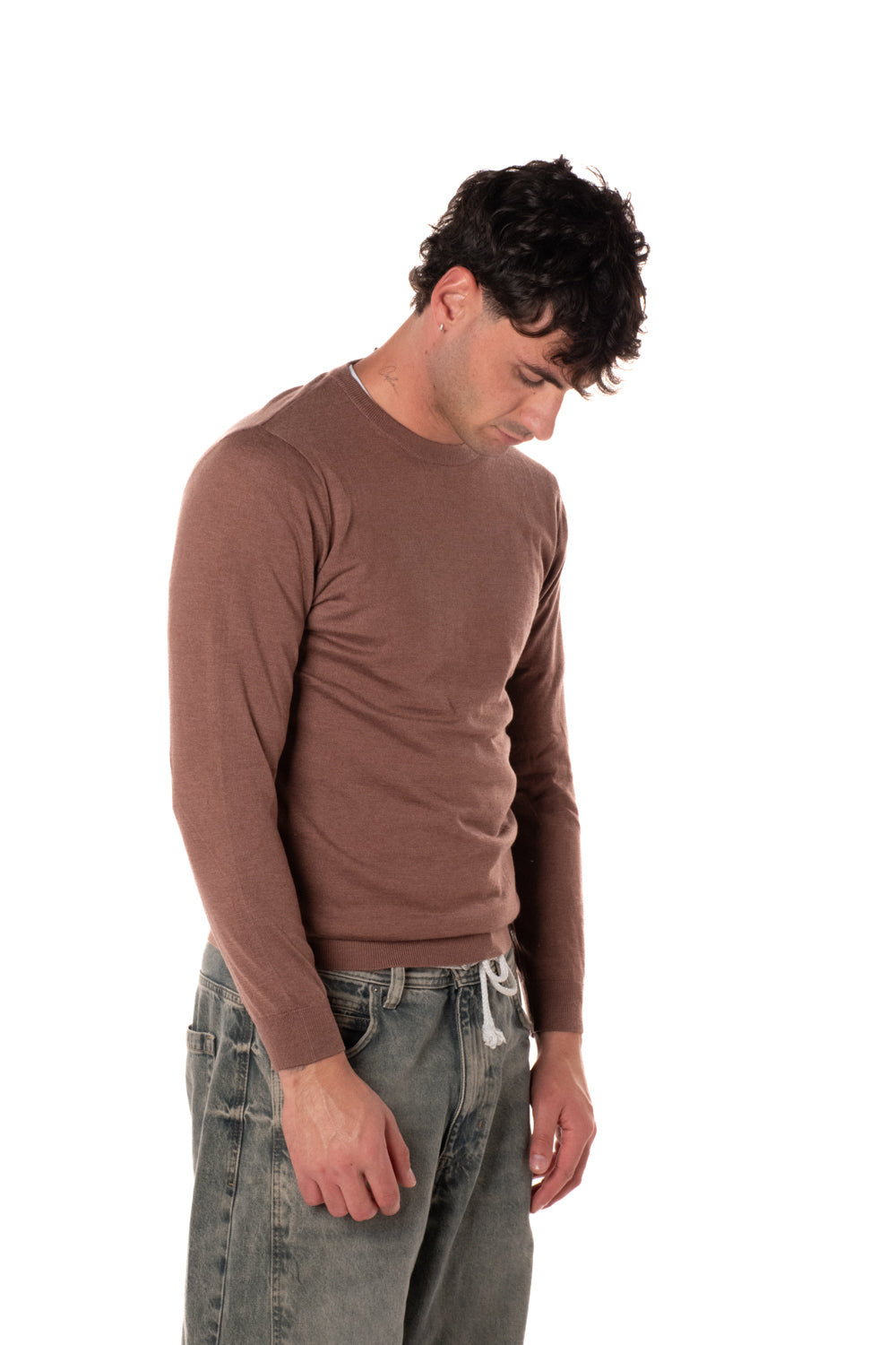 Maglia Lana Uomo MV-040CACAO TELAMIRA