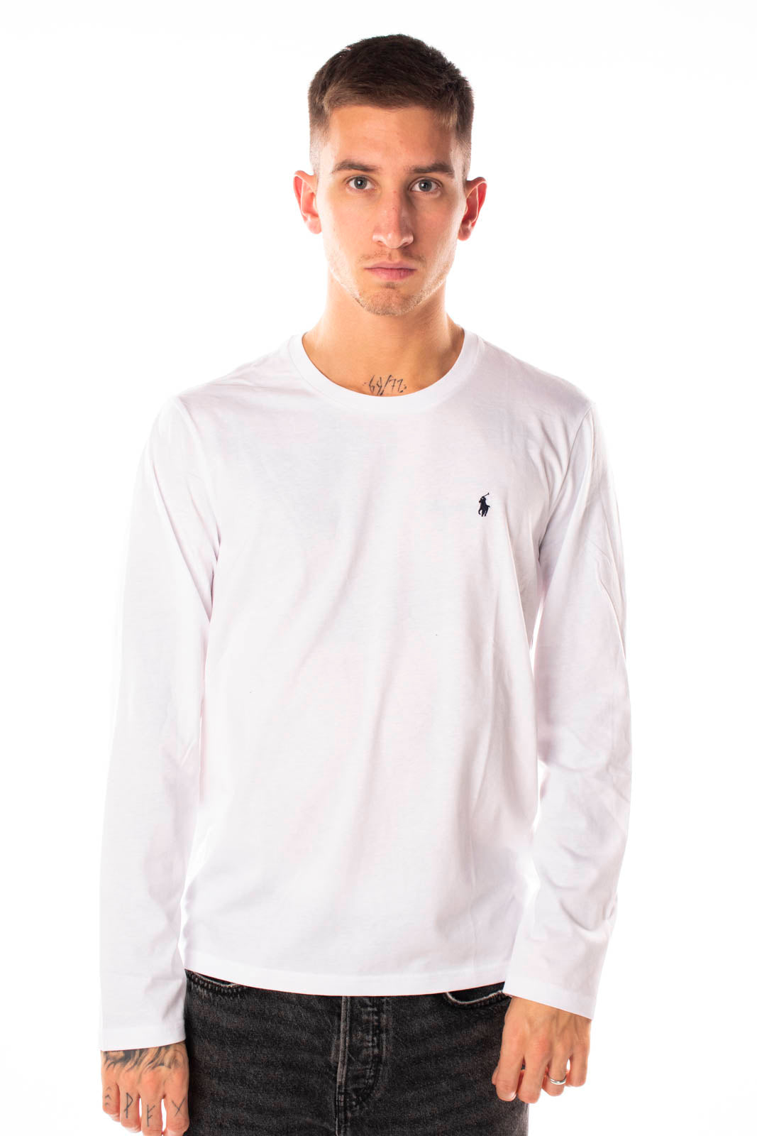 Polo Ralph Lauren Tshirt L/s Logo Uomo 44759004BIANCO POLO RALPH LAUREN
