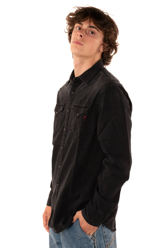 Camicia Western Uomo M4860T000154NERO REPLAY