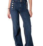 Jeans Wide Button Donna 