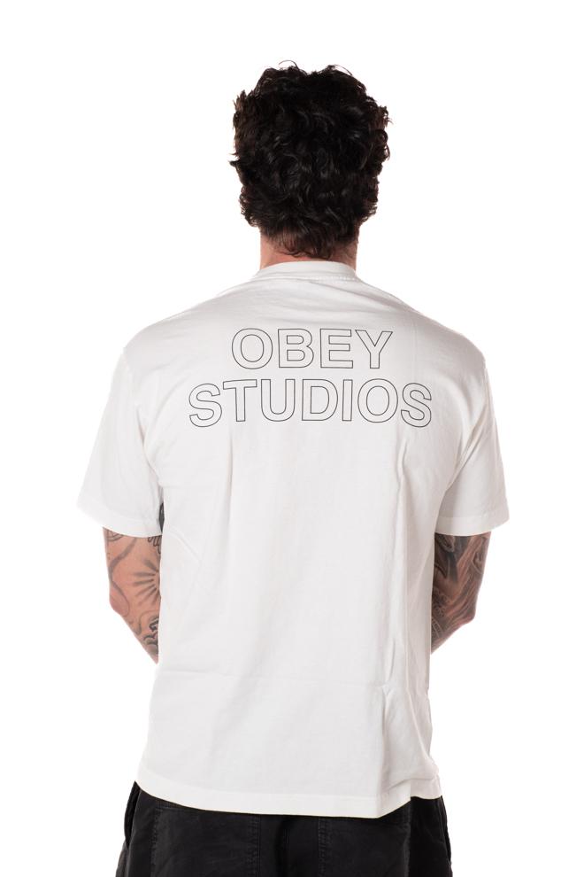 Tshirt Studios Outline Uomo 167924095BIANCO OBEY
