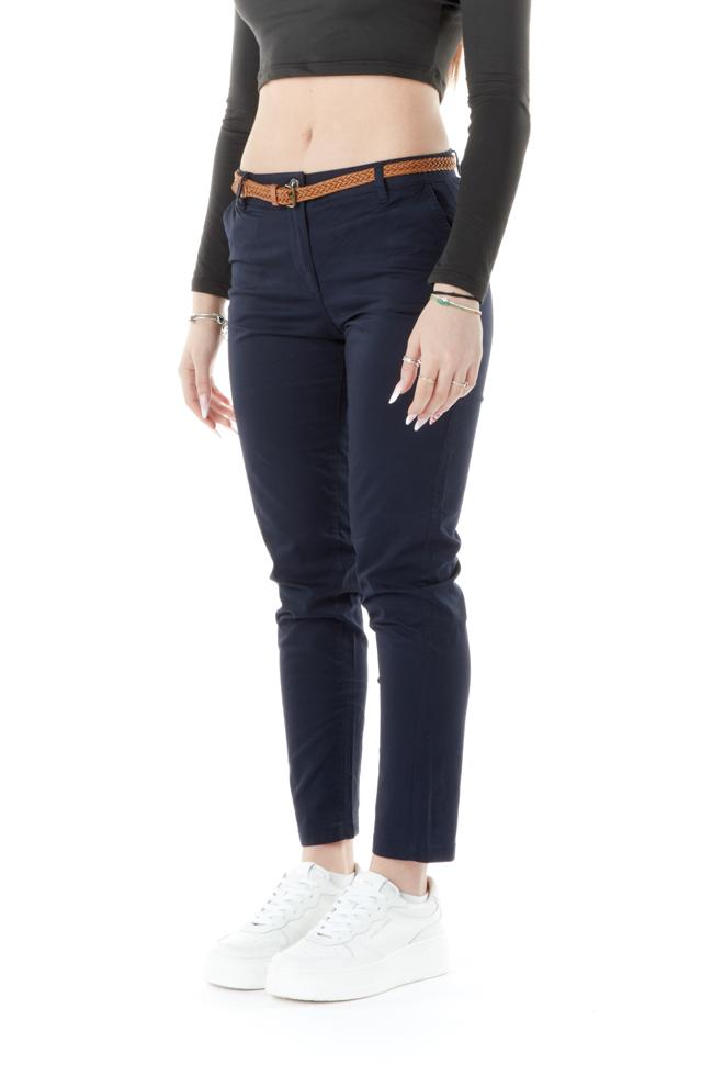 pantalone chicago belted donna navy 15311897BLU JACQUELINE DE  YONG