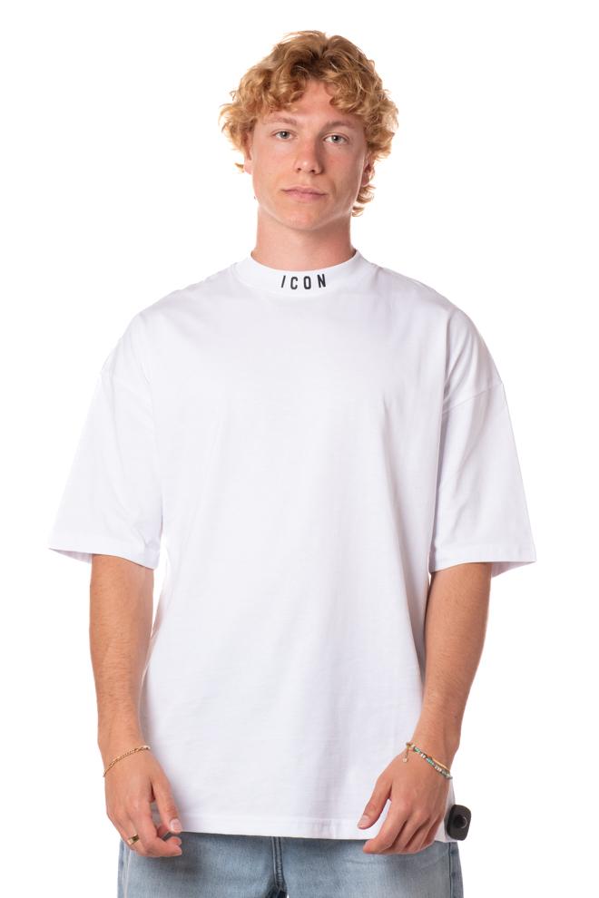 Tshirt Mock Logo Uomo T049BIANCO ICON