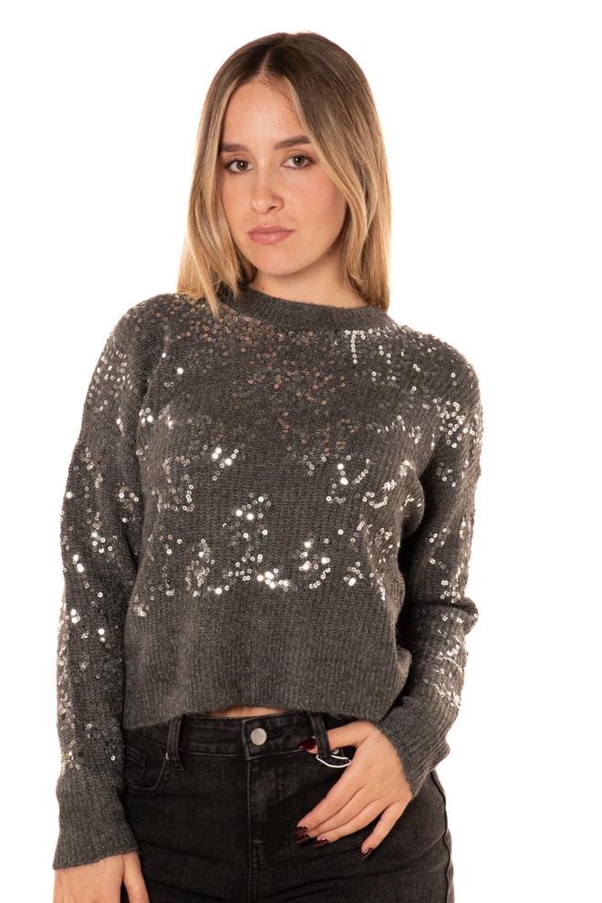 Pullover Paillettes Donna 15353230GRIGIO ONLY