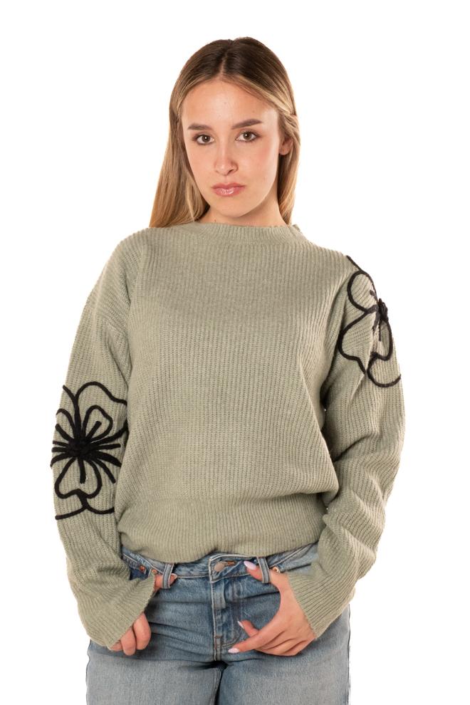 Maglione Flowers Donna RD.FLEURVERDE NUD