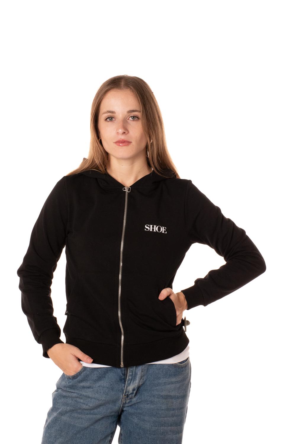 Felpa cappuccio con zip zana20023 donna nera S24ZANA20023NERO SHOE