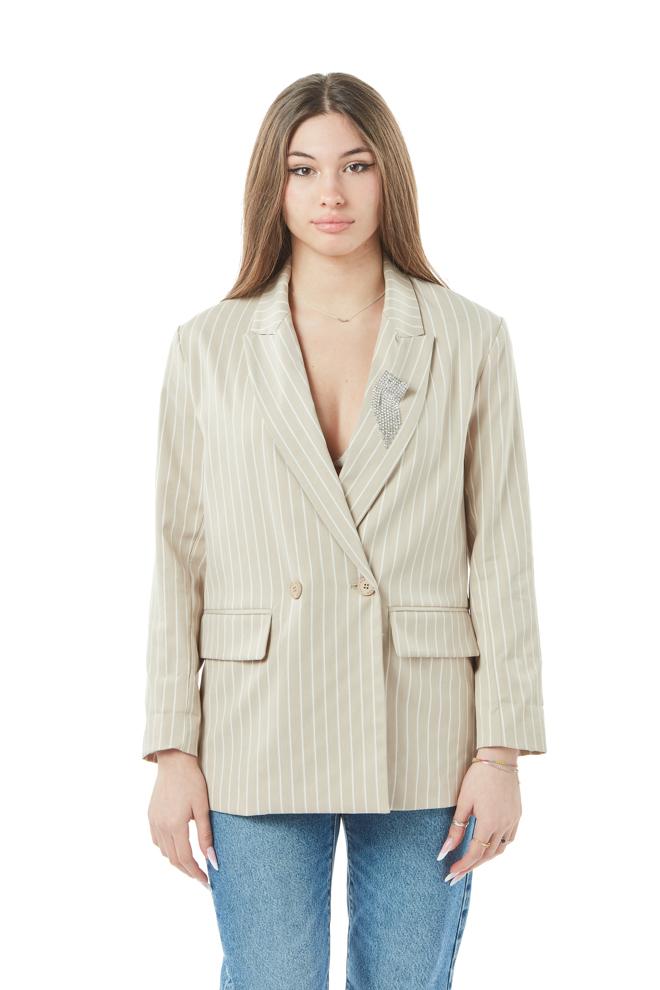 blazer doppiopetto donna beige JGE-L017BEIGE HAVEONE