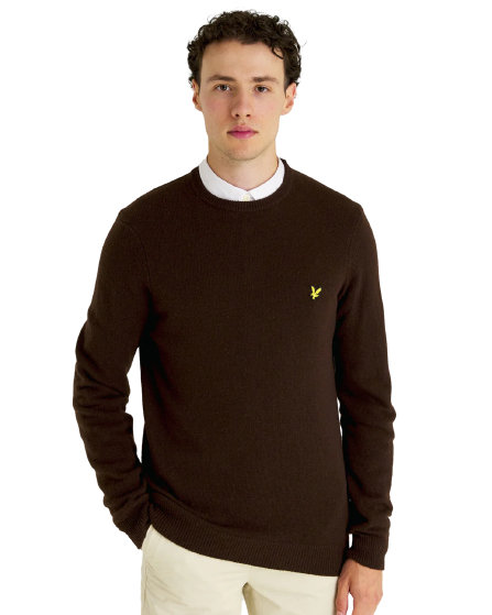 Maglione Misto Lana Uomo Marrone 