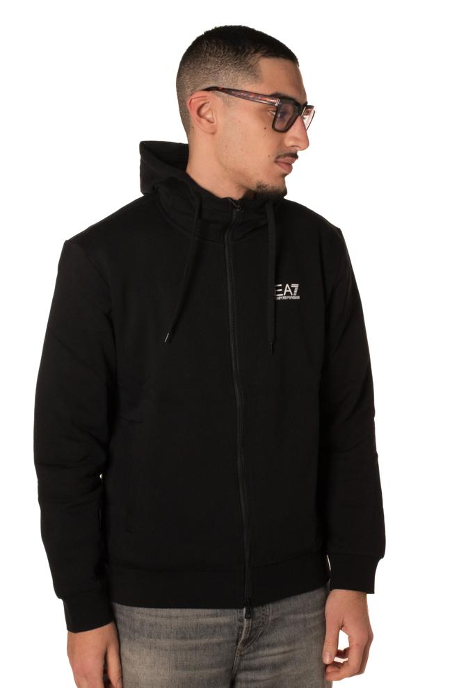 Felpa Zip Logo Uomo 8NPM38NERO EA7