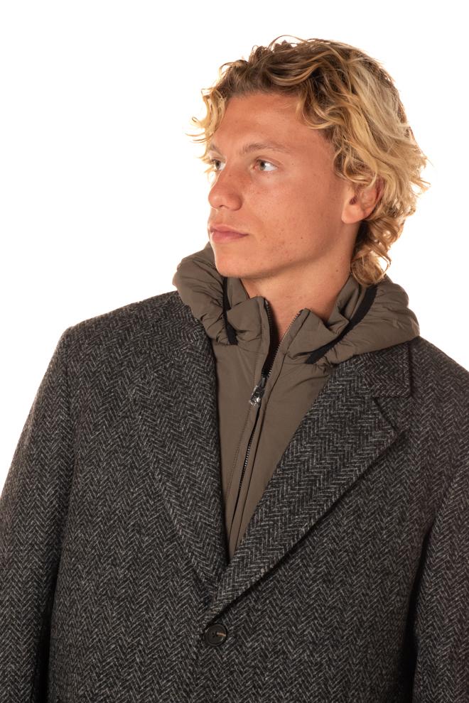 Cappotto Cappuccio Uomo WTG05086NERO TELAMIRA