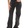 Jeans Wide Button Donna 