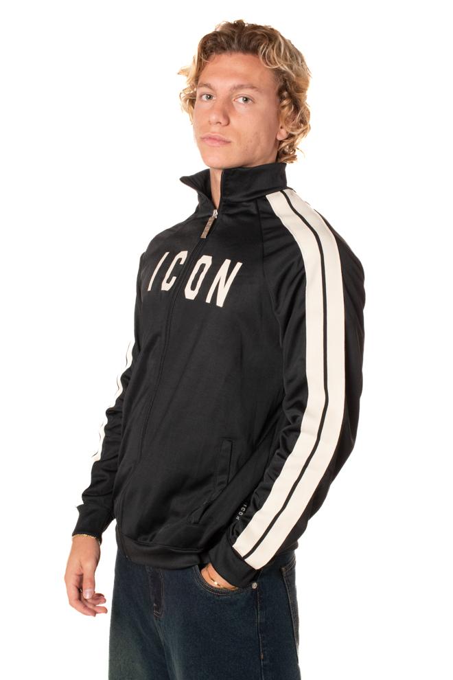 Felpa Zip Uomo F05NERO ICON