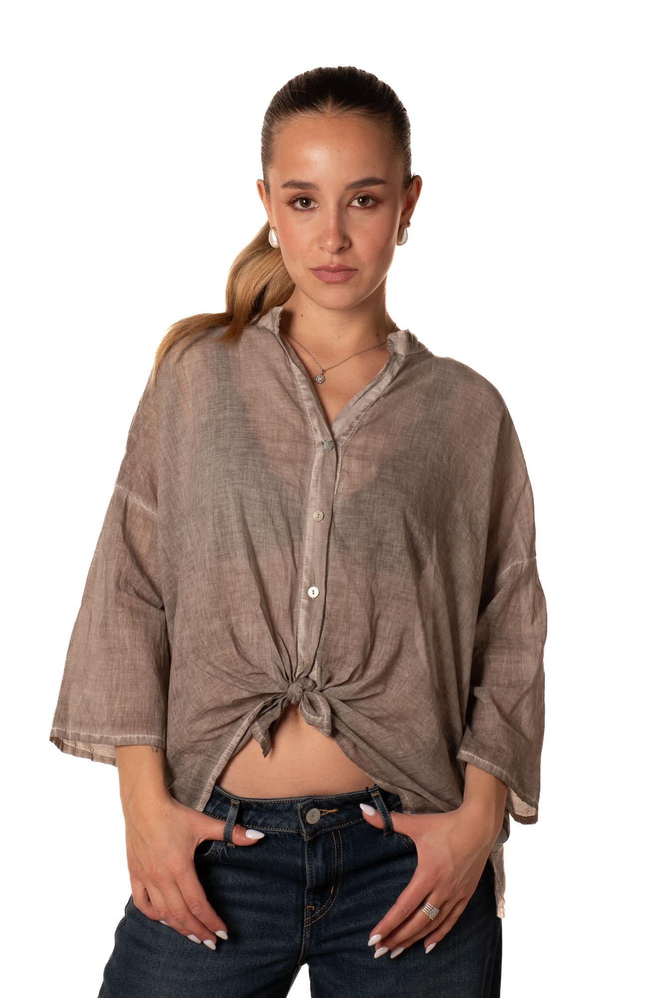 Camicia Washed Coreana Donna 