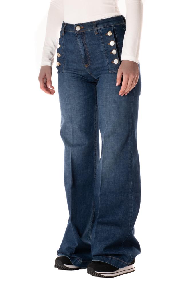 Jeans Bottoni Donna DD5078BLU VICOLO