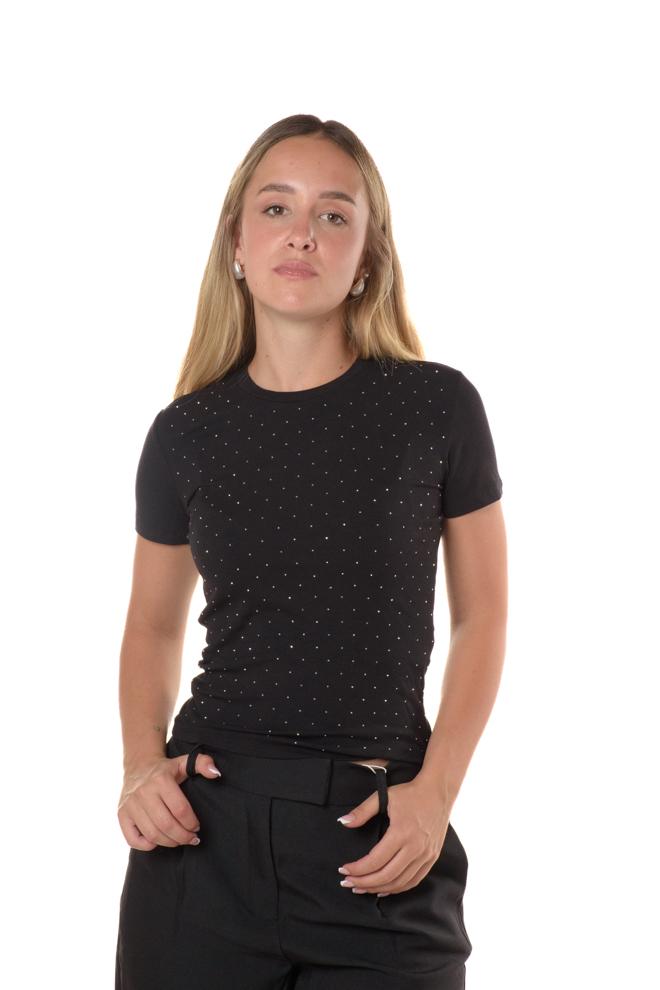 Tshirt Shinestone Donna 15356206NERO ONLY