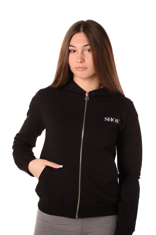 Felpa cappuccio con zip zana20023 donna nera S24ZANA20023NERO SHOE