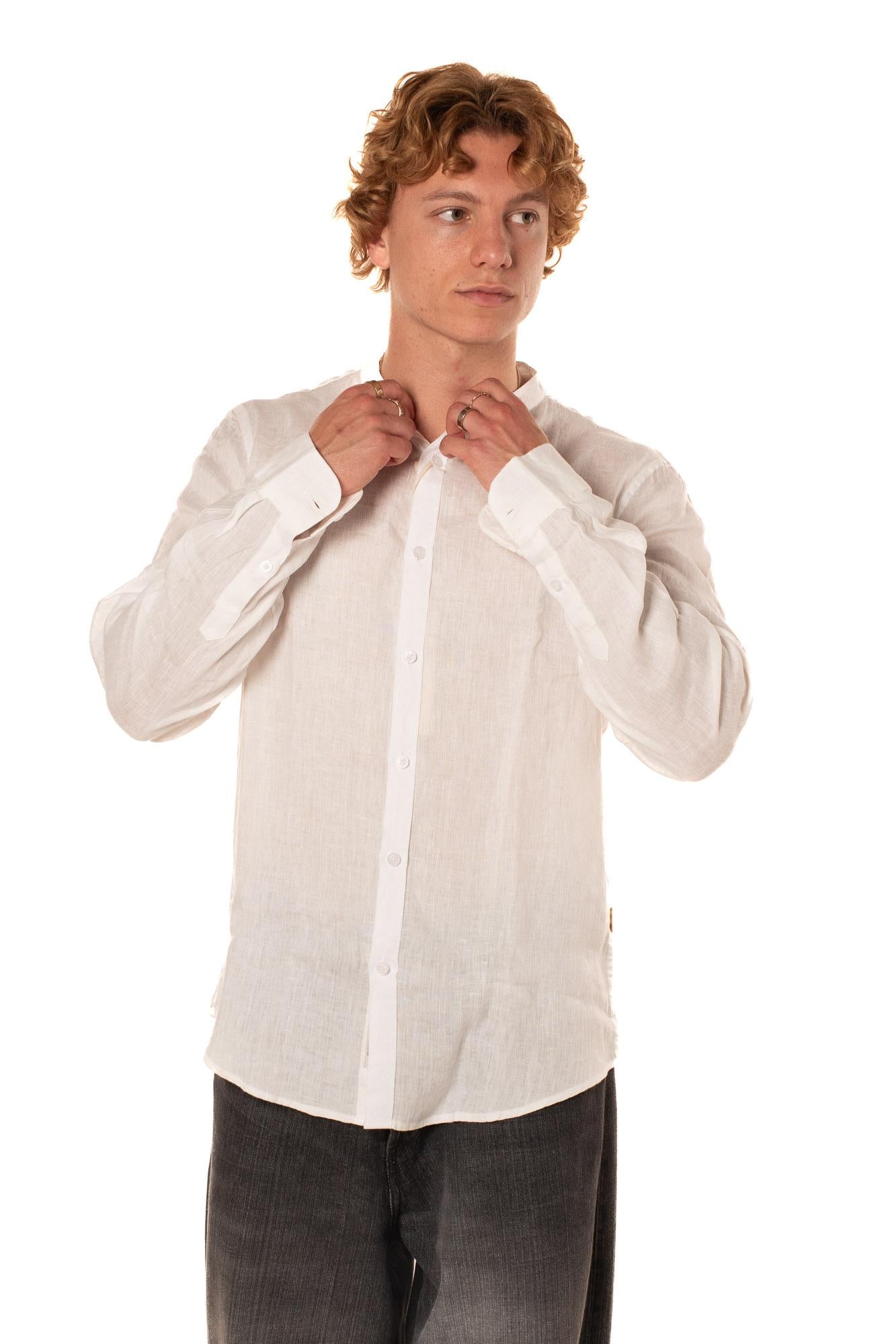 Camicia Coreana Lino Uomo 