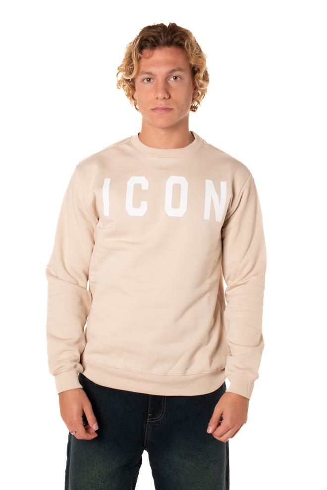 Felpa Logo Uomo F001BEIGE ICON