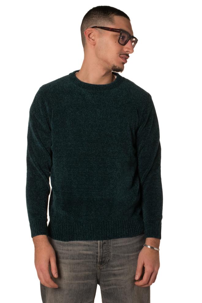 Maglione Ciniglia Uomo MV-015VERDE BOSCO TELAMIRA