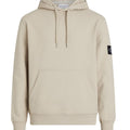 Felpa Con Cappuccio E Badge Uomo Beige J303430BEIGE CALVIN KLEIN