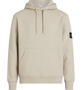 Felpa Con Cappuccio E Badge Uomo Beige J303430BEIGE CALVIN KLEIN