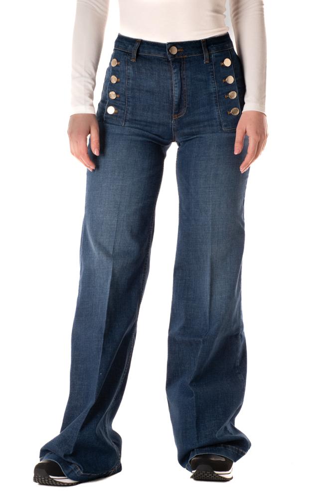 Jeans Bottoni Donna DD5078BLU VICOLO