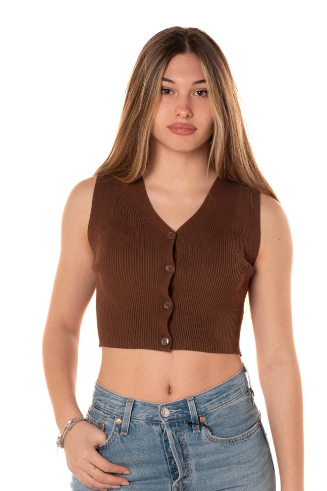 Gilet Slim Donna 22035DMARRONE VICOLO