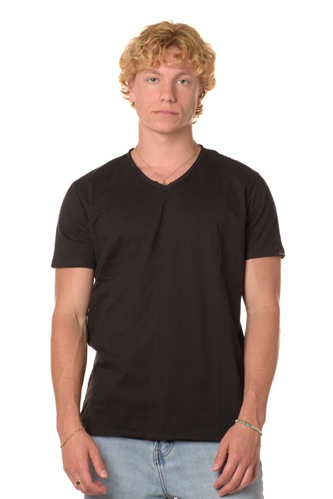 Tshirt Scollo V Uomo M3591A0002660NERO REPLAY