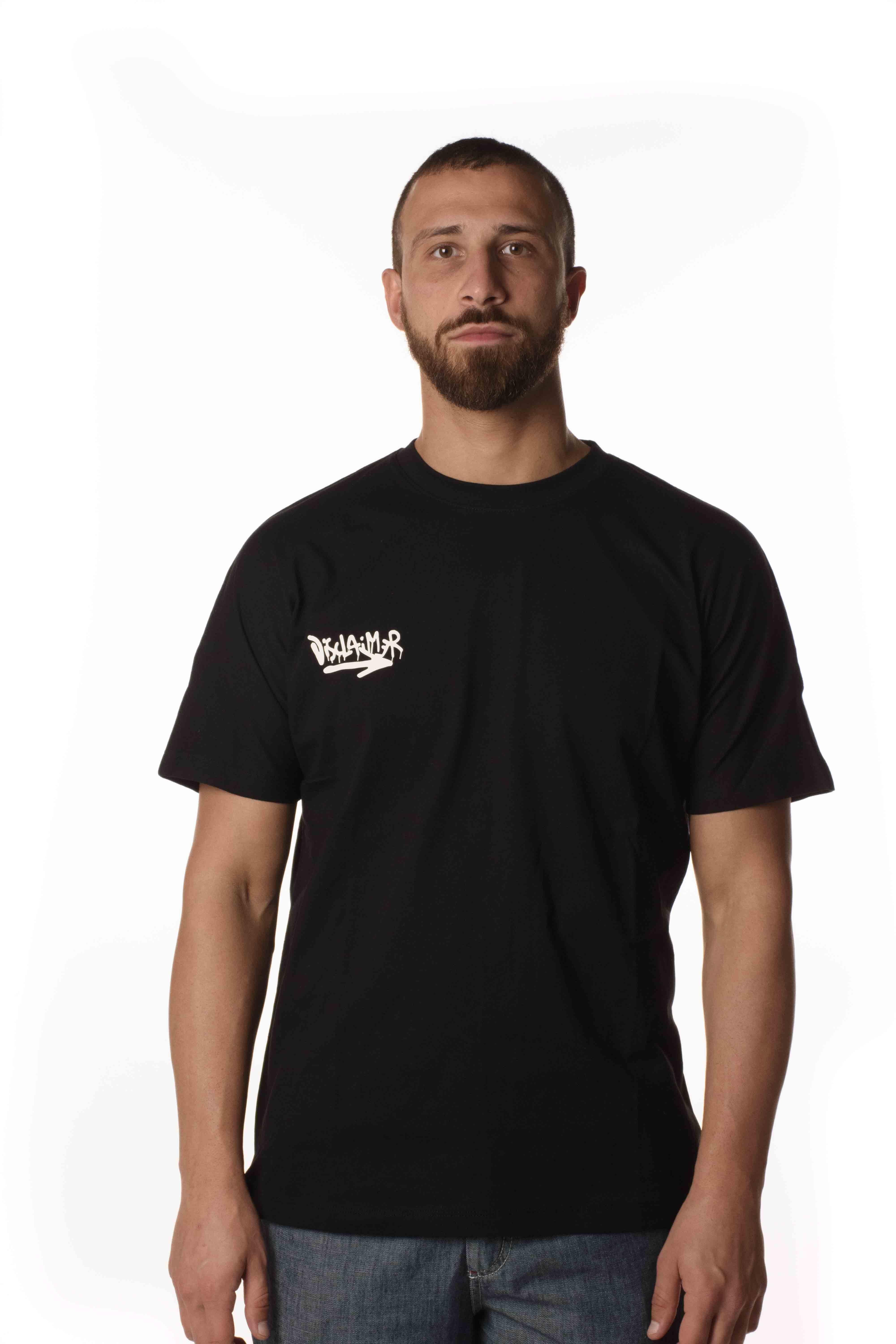 Disclaimer T-Shirt Logo Spalle Uomo 53403NERO FUXIA DISCLAIMER