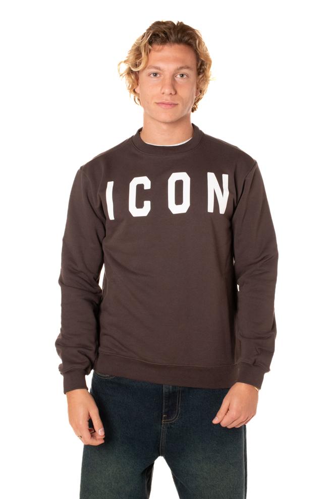 Felpa Logo Uomo F001MARRONE ICON