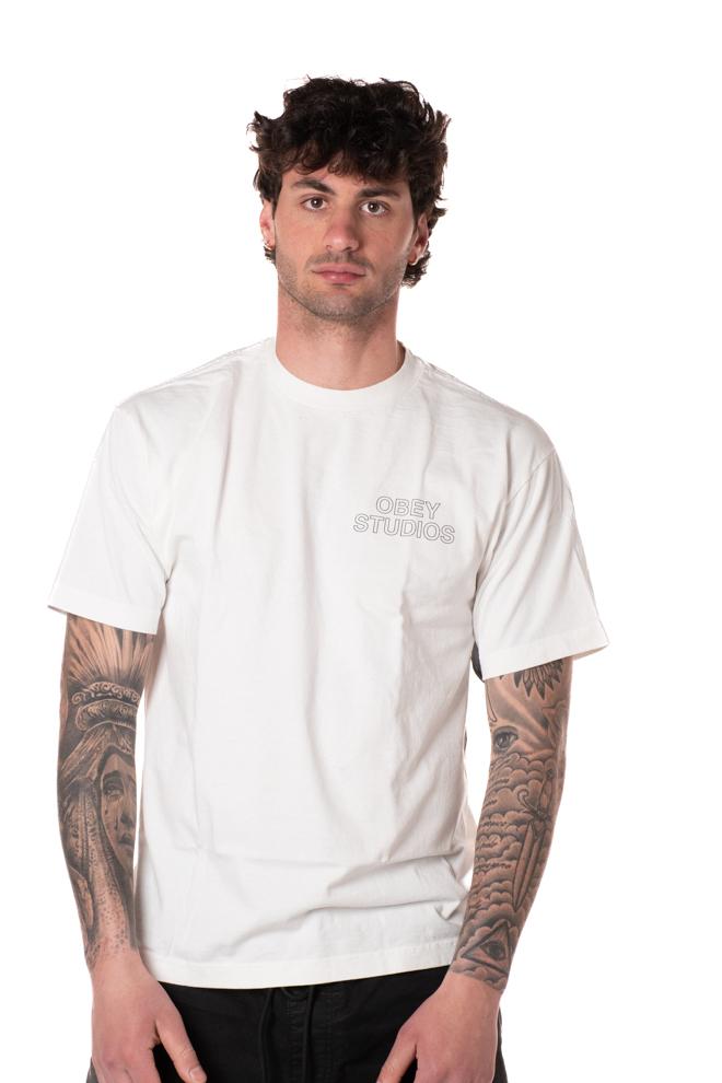 Tshirt Studios Outline Uomo 167924095BIANCO OBEY