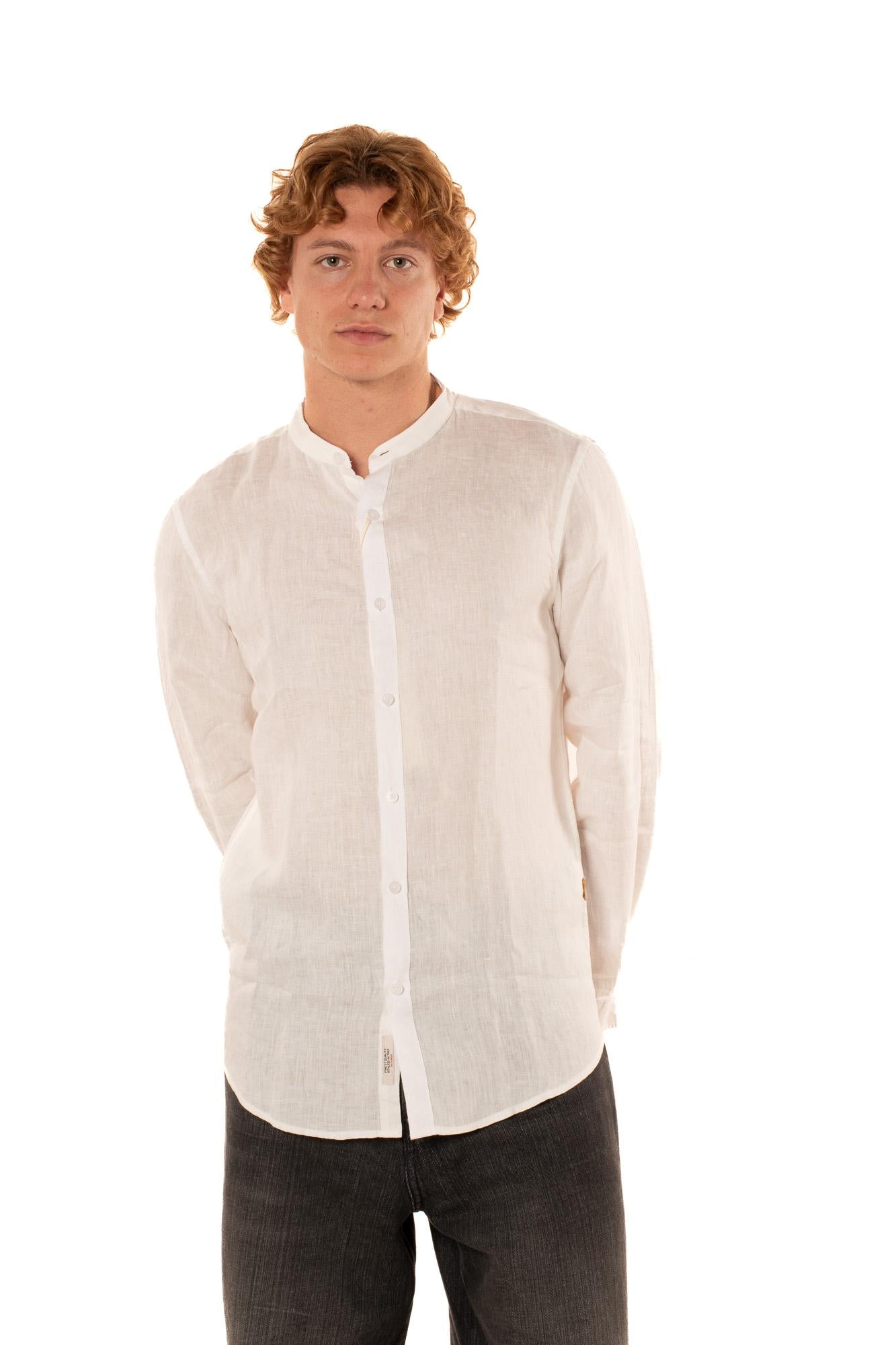 Camicia Coreana Lino Uomo 