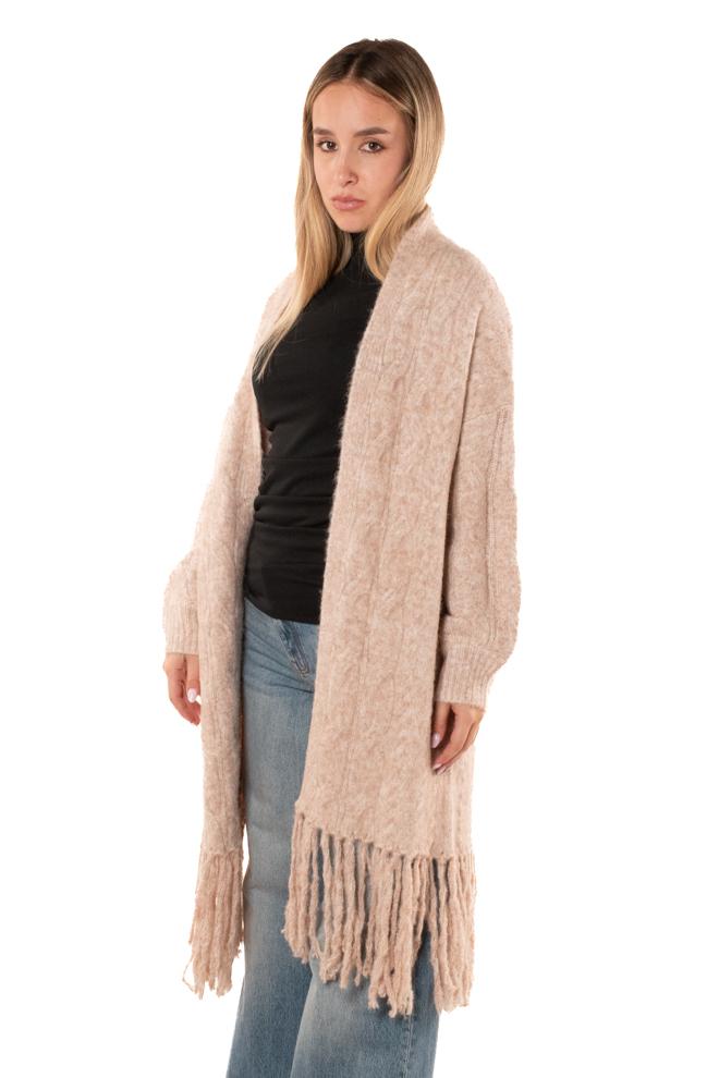 Cardigan Sfrangiato Donna TS.GAZAMBEIGE NUD