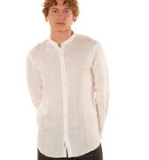 Camicia Coreana Lino Uomo 