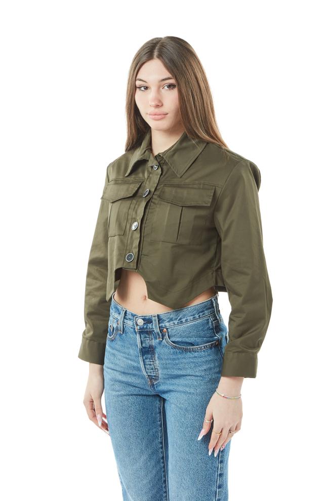 giacca crop donna verde JLA-L005MILITARE HAVEONE