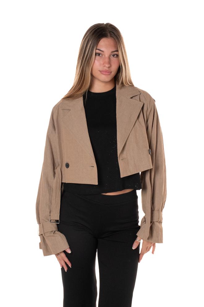 Trench Crop Donna LC240431BEIGE LUMINA