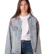 giacca denim swarosky donna celeste 8600CELESTE MONIQUE'