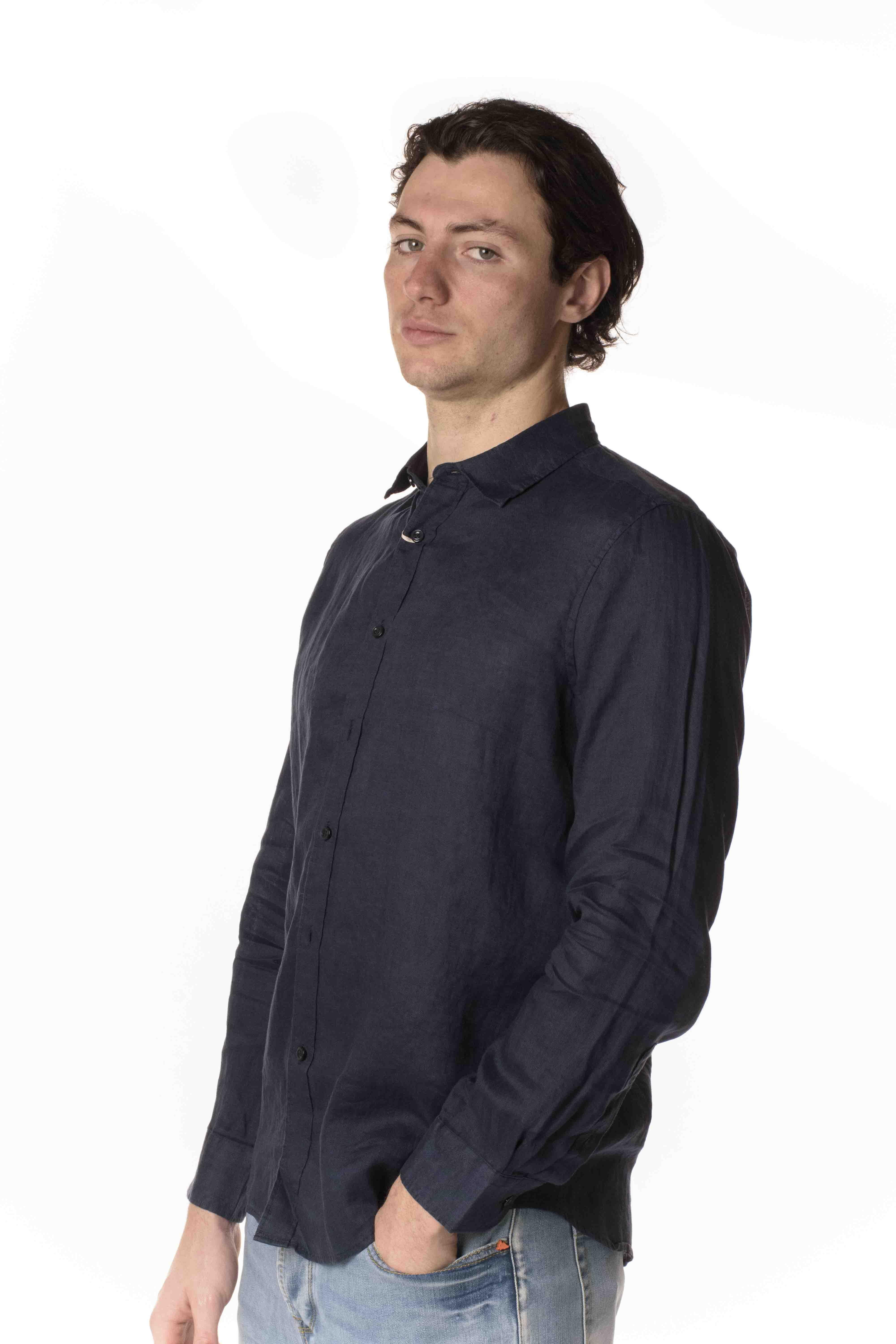 Gianni Lupo Camicia Lino Uomo GL7619S-S23BLU GIANNI LUPO