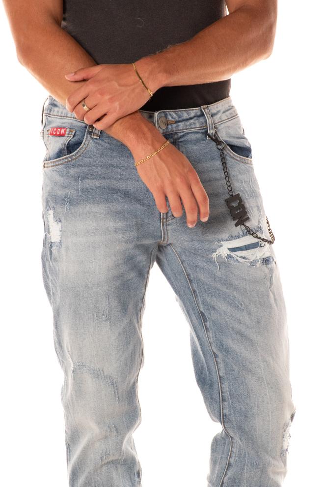 Jeans Slim Uomo D012CELESTE ICON