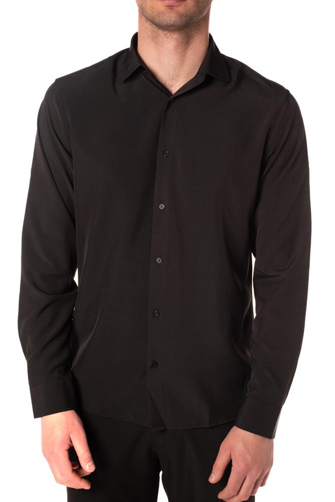 camicia basic uomo nera LPNH5566NERO LANDEK PARK