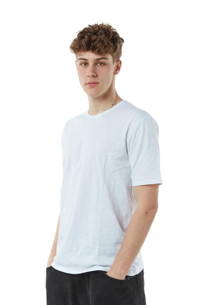 T-Shirt Cotone Fiammato Uomo Bianca 