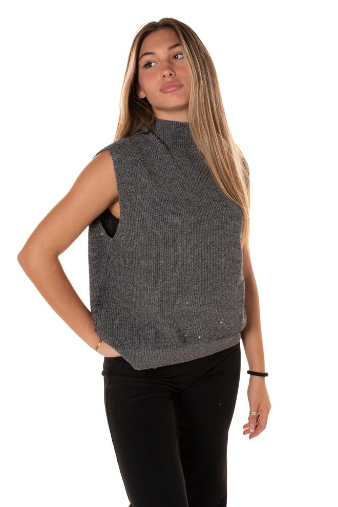 Maglione Smanicato Donna LNC-P001GRIGIO HAVEONE