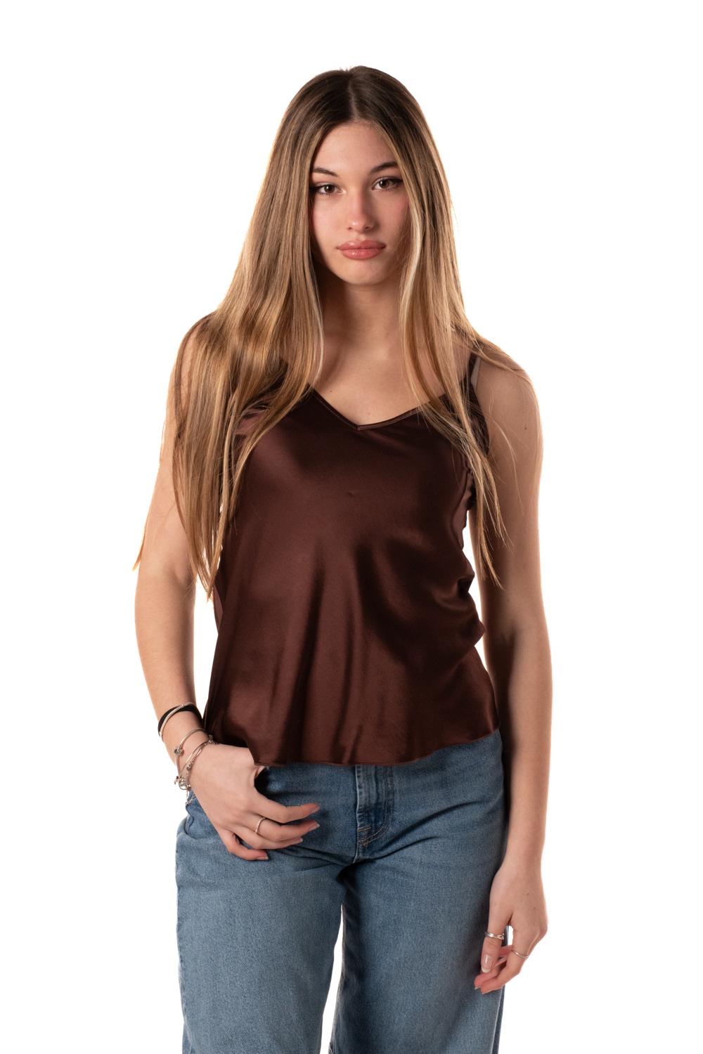Canotta Satin Donna RWG-N008MARRONE HAVEONE