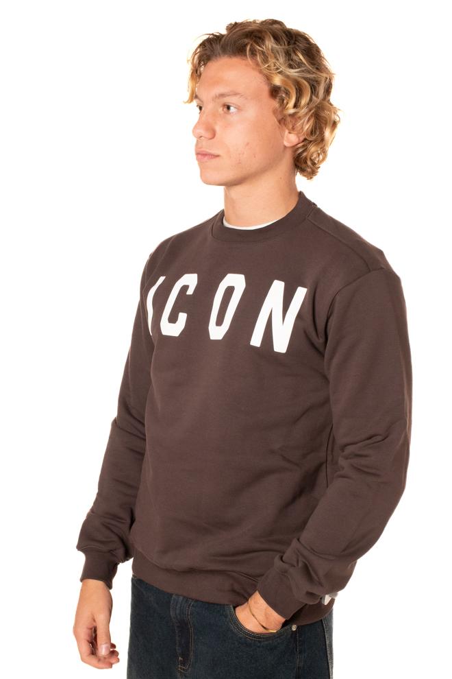 Felpa Logo Uomo F001MARRONE ICON