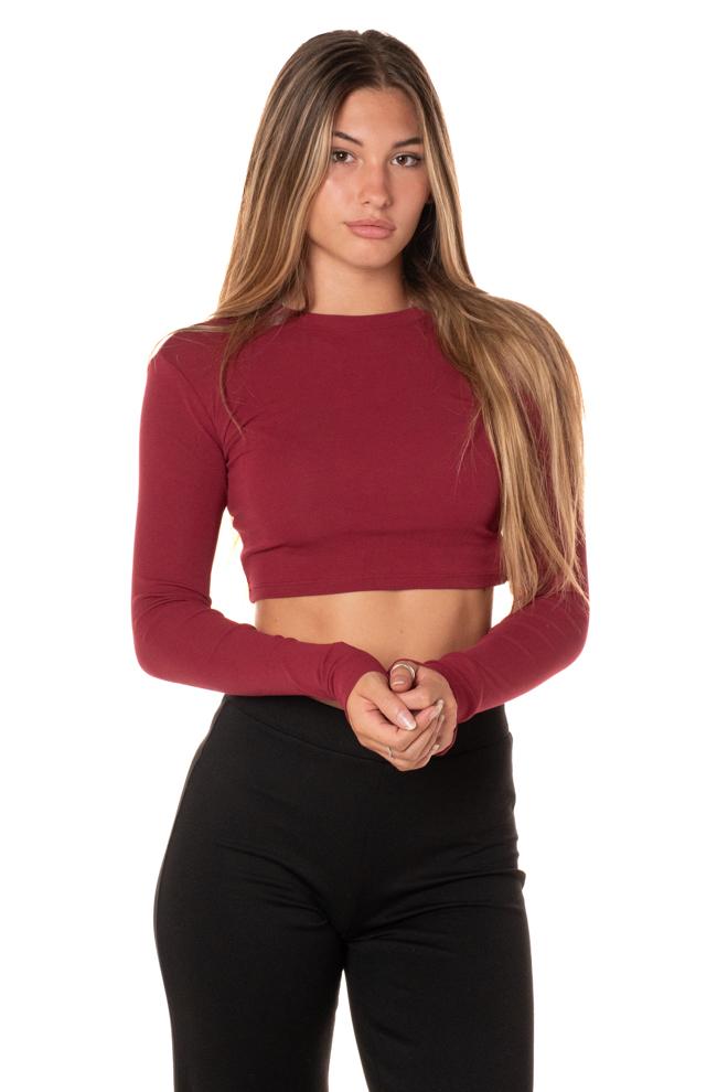 Tshirt M/L Crop Donna LC23460ROSSO LUMINA