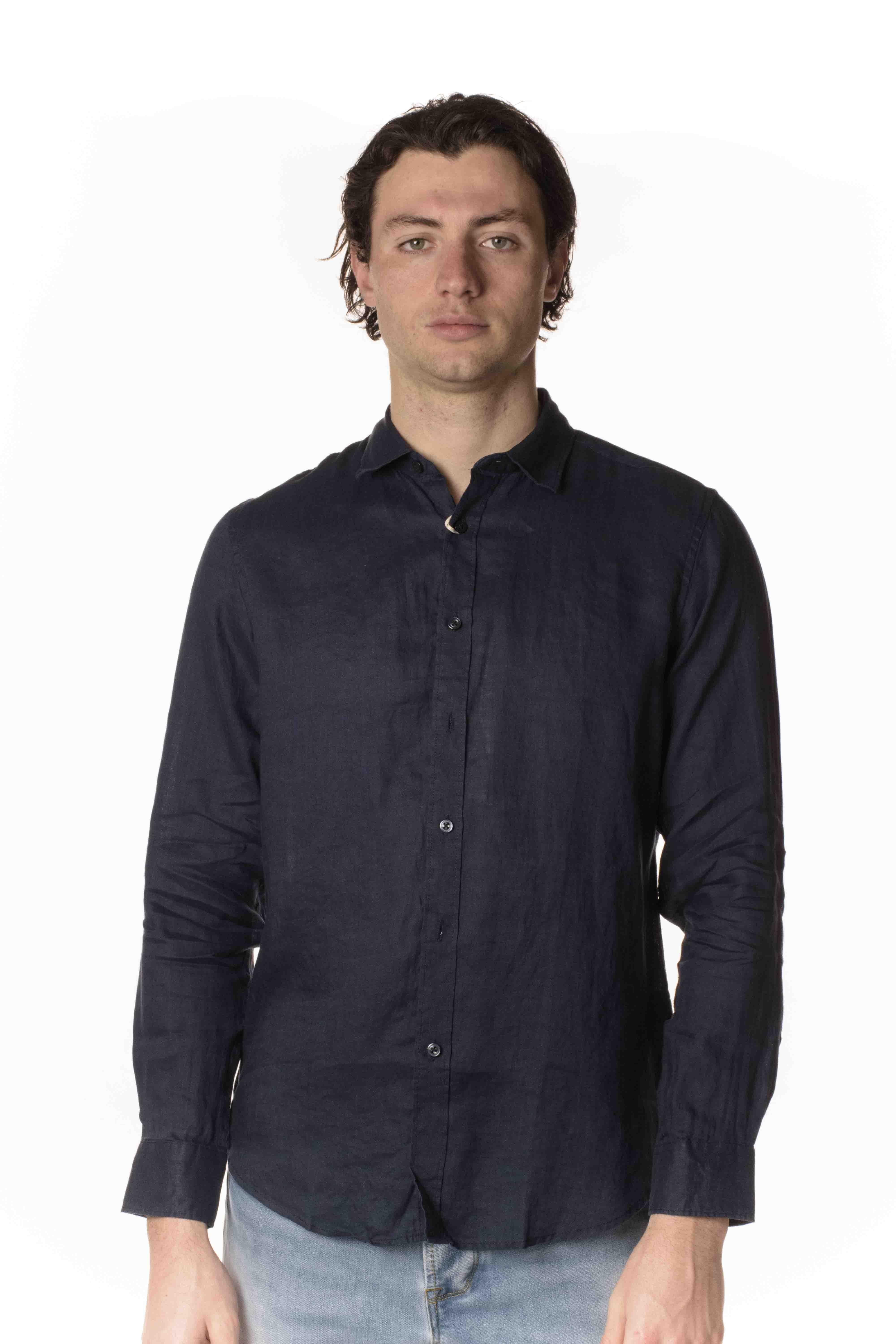 Gianni Lupo Camicia Lino Uomo GL7619S-S23BLU GIANNI LUPO
