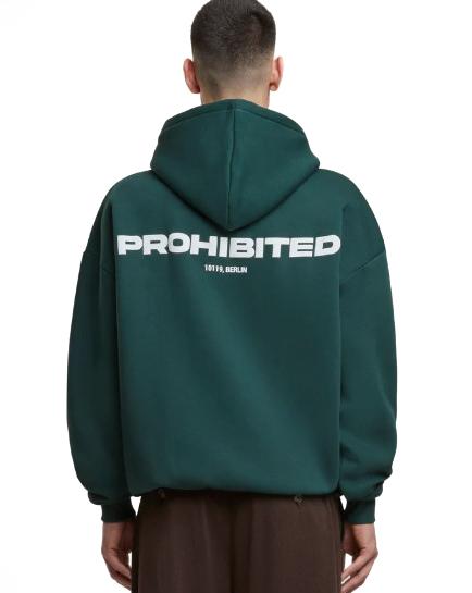 Felpa Zip Logo Uomo 10119ZIPHOODIEVERDE PROHIBITED