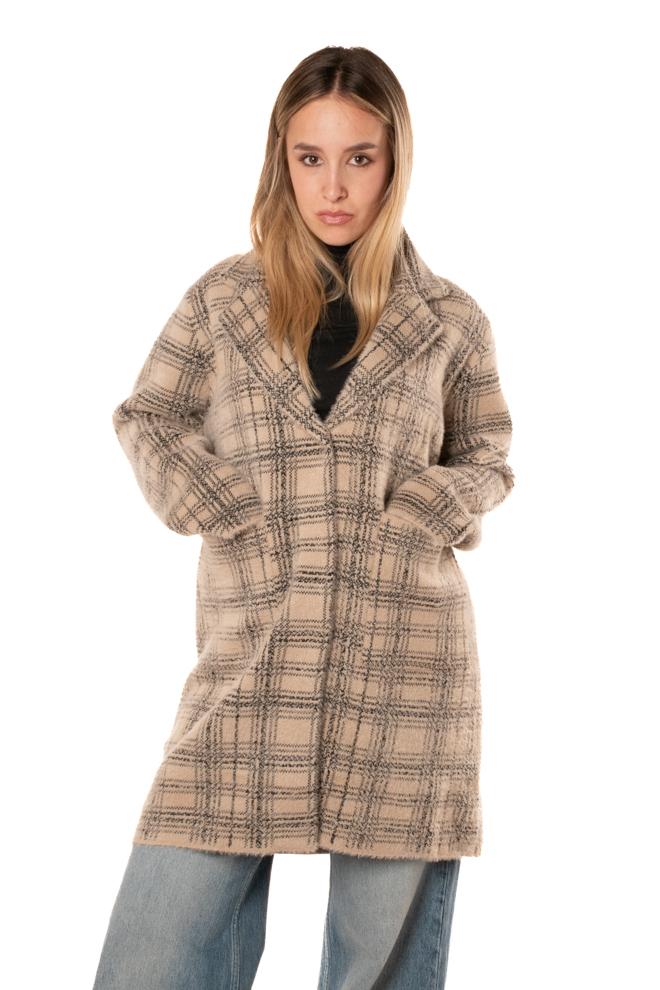 Cappotto Check Donna 