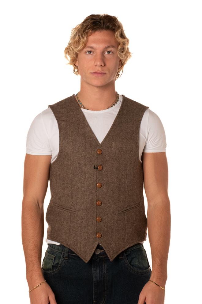 Gilet Spigato Uomo GTG05130MARRONE TELAMIRA
