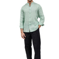 Camicia Coreana Lino Uomo 